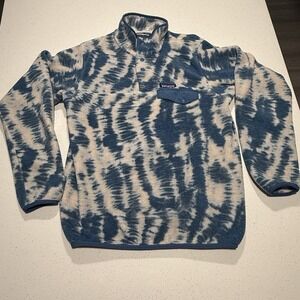 Patagonia Women's Synchilla Snap-T Tie-dye Fleece Pullover Barnacle Blue Lightwt